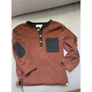 Me‎ & Henry LINDEN Chocolate/black Stripe Henley size 3/4y